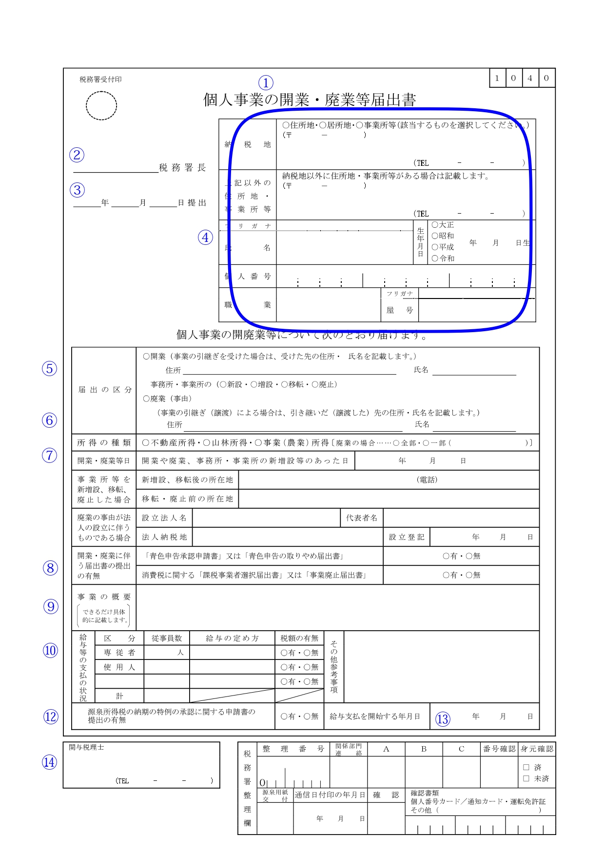 個人開業届